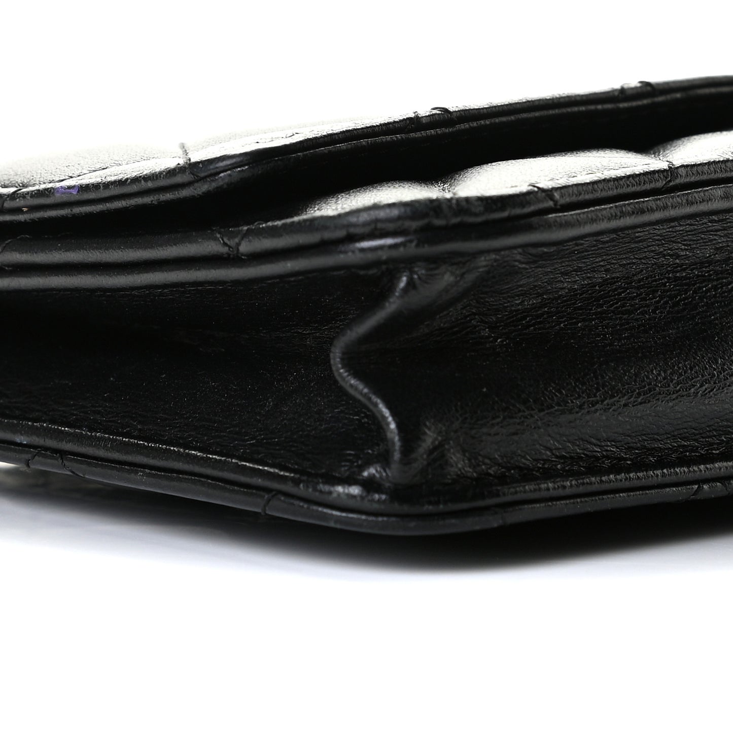 Lambskin Quilted Wallet On Chain WOC Black