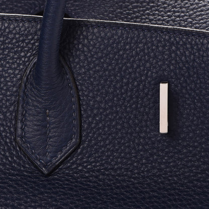 Hermes Taurillon Clemence Birkin 40 Bleu De Prusse 24 of 41