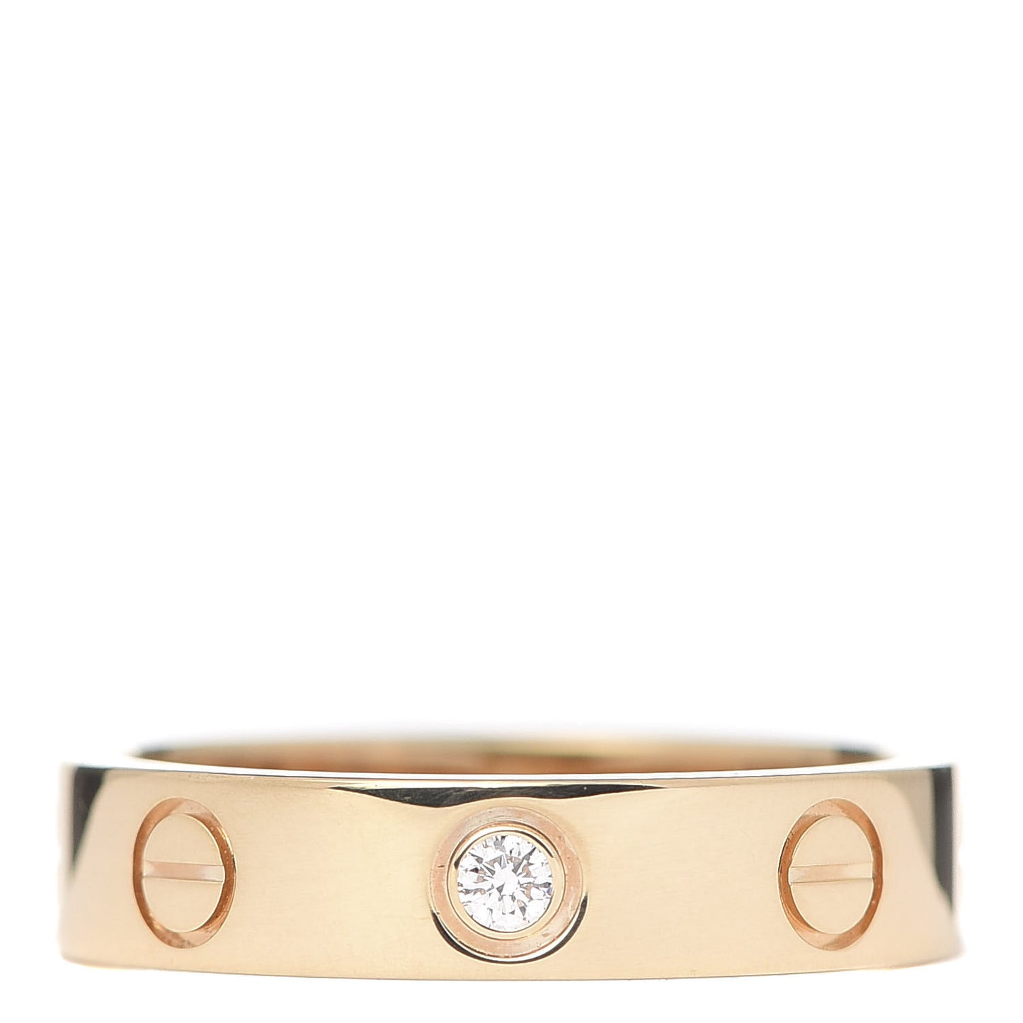 18K Yellow Gold Diamond 4mm LOVE Wedding Band Ring 47 4