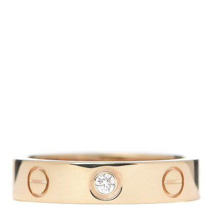 Cartier 18K Yellow Gold Diamond 4mm LOVE Wedding Band Ring 47 4 1 of 4