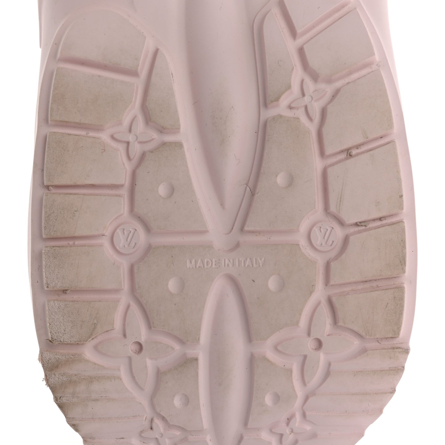 Rubber Monogram Embossed Pool 55 Flat Comfort Mule 40 Rose Clair