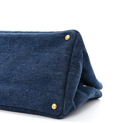 Prada Denim Logo Tote Bleu 11 of 11