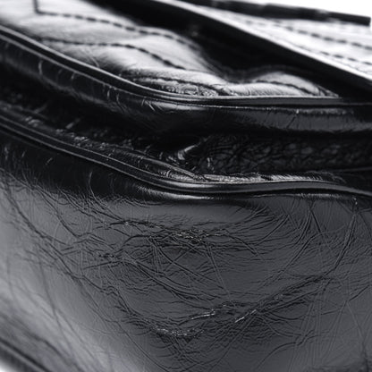 Saint Laurent Crinkled Calfskin Matelasse Monogram Medium Niki Chain Satchel Black 10 of 14