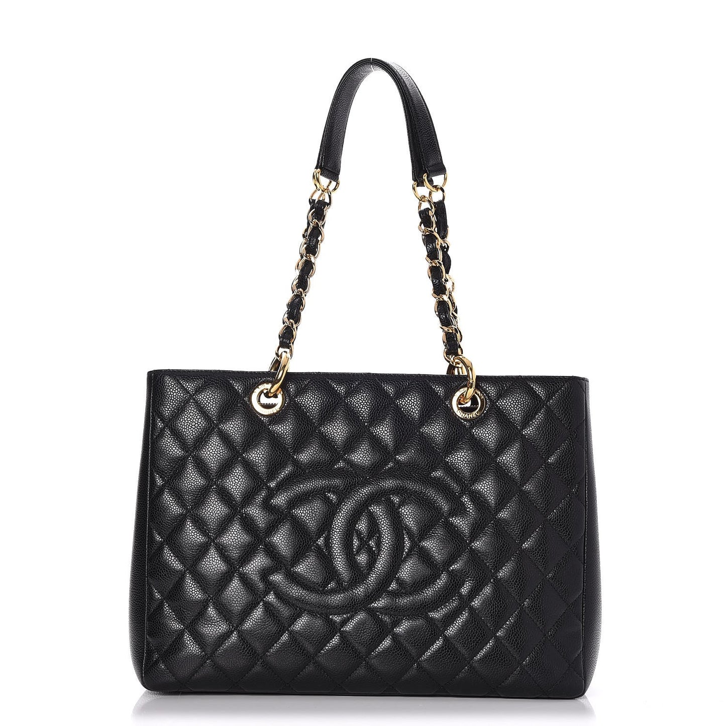 Caviar Quilted Grand Shopping Tote GST Black