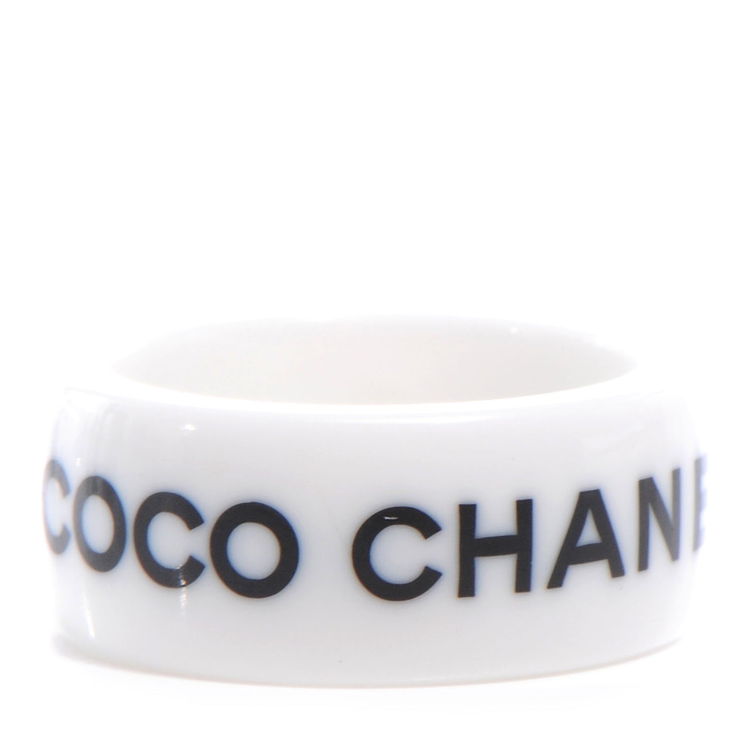 Resin Coco Ring 6.5 White Black