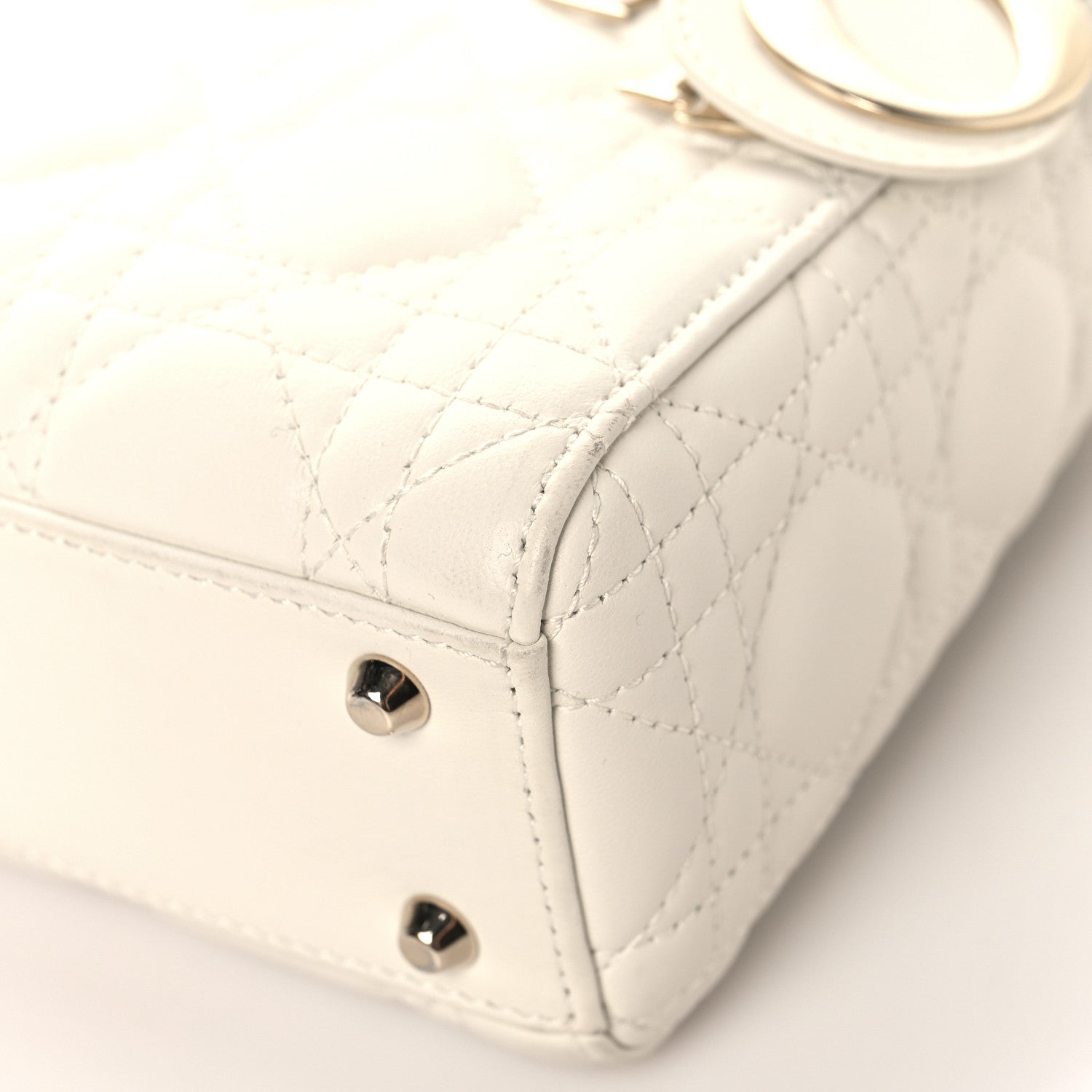 Christian Dior Lambskin Cannage Mini Lady Dior White 10 of 16