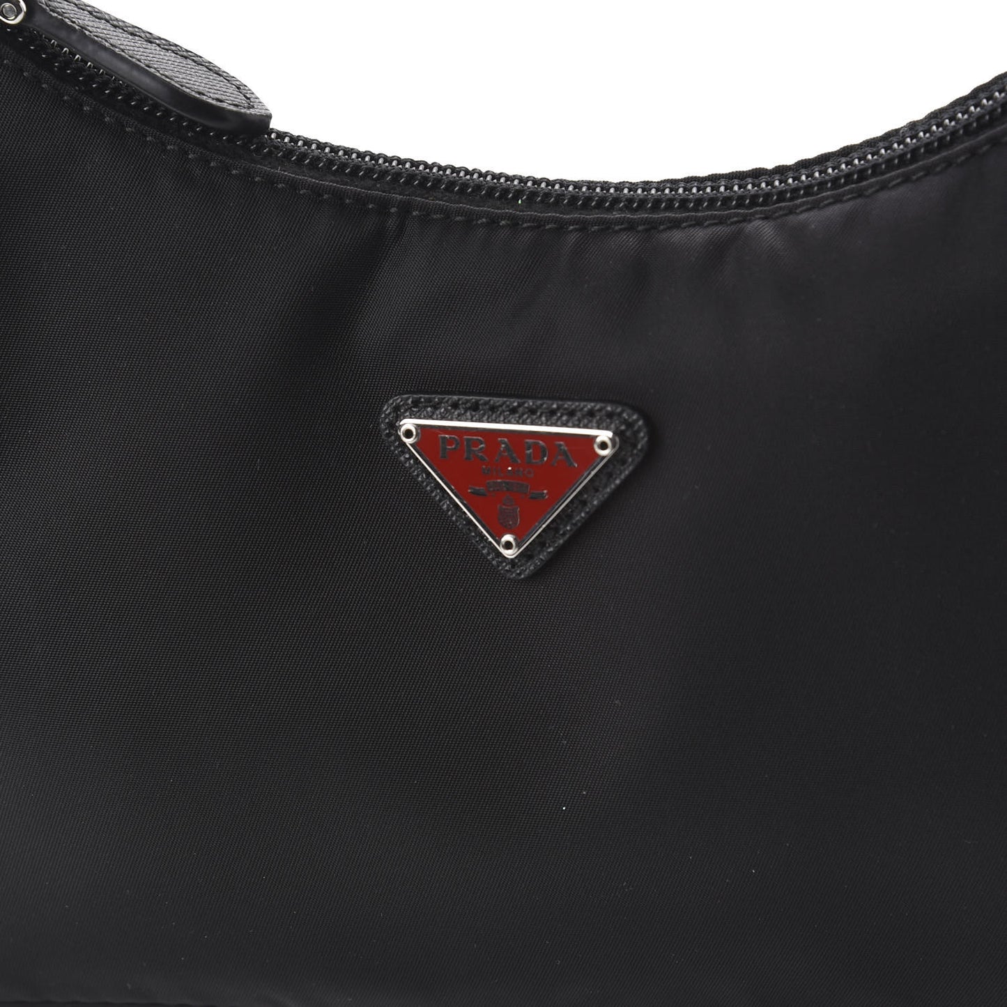 Tessuto Nylon Saffiano Lunar New Year Mini Re-Edition 2000 Bag Black Fuoco