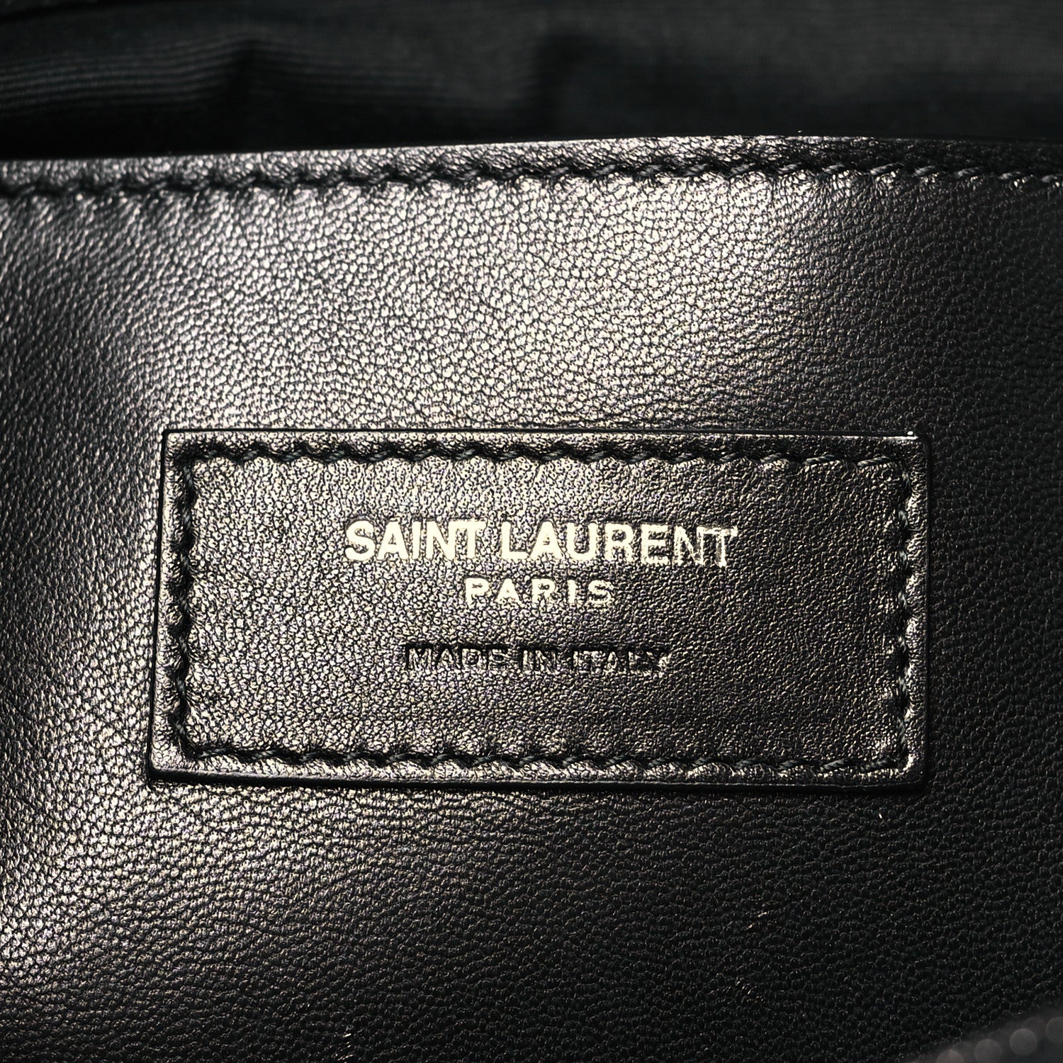 Saint Laurent Calfskin Crocodile Embossed Medium West Hollywood Monogram Fold-Over Black 6 of 10