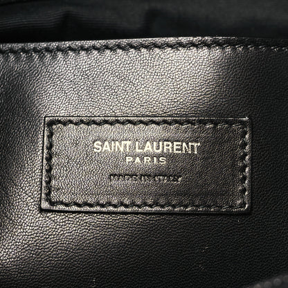 Saint Laurent Calfskin Crocodile Embossed Medium West Hollywood Monogram Fold-Over Black 6 of 10