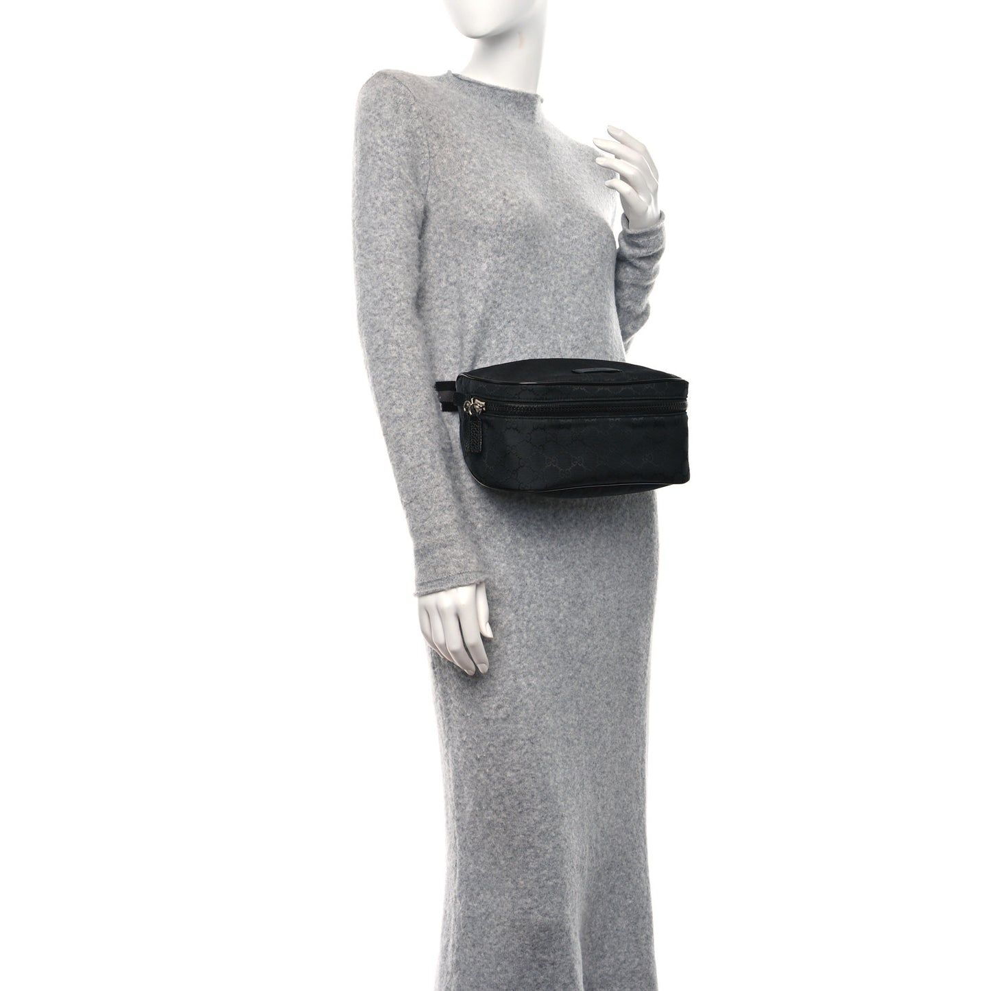 Nylon Monogram Fanny Pack Belt Bag Black