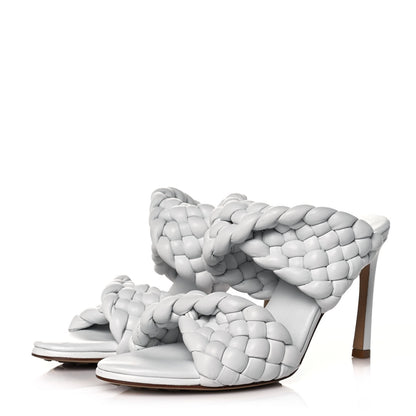 Bottega Veneta Nappa Twisted Padded Intrecciato Curve Slide Sandals 36 Optic White 3 of 8