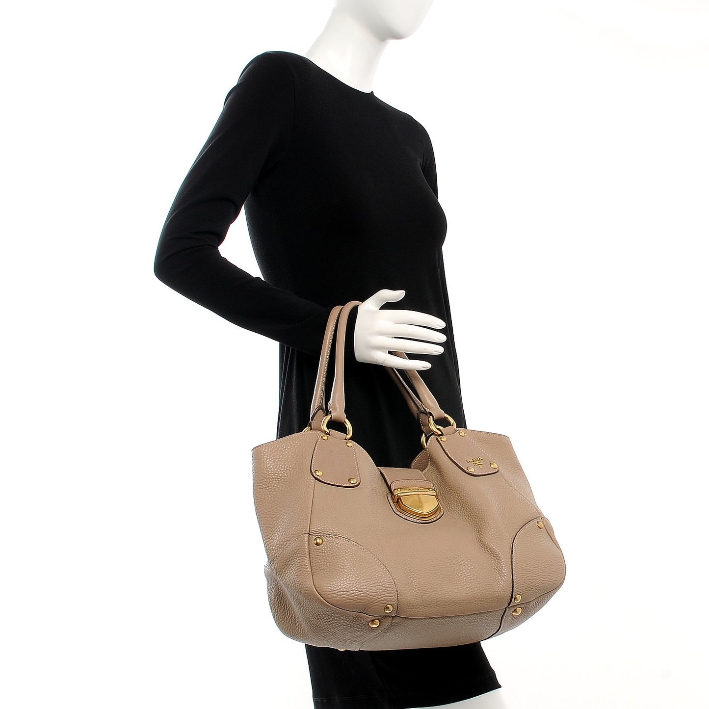 Vitello Daino Pushlock Tote Sughero