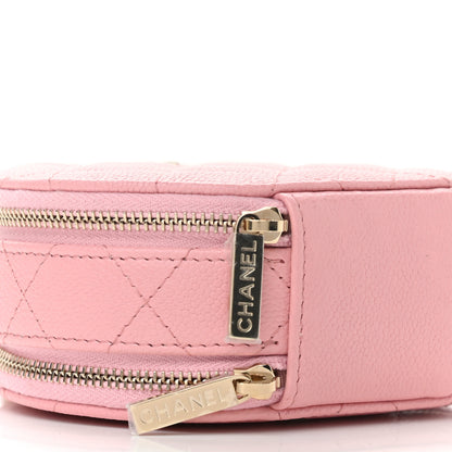 Chanel Caviar Quilted Round Handle With Care Vanity With Chain Pink 11 of 13