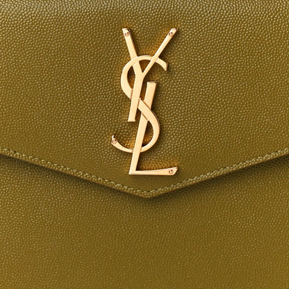 Saint Laurent Grain De Poudre Uptown Pouch Olive 7 of 10