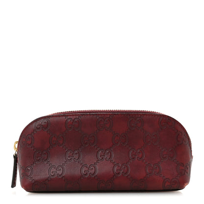 Gucci Guccissima Small Cosmetic Pouch Burgundy 1 of 11