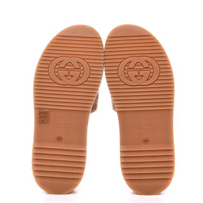 Gucci Canvas GG Monogram Angelina Platform Slide Sandals 41.5 Beige Ruggine 5 of 9