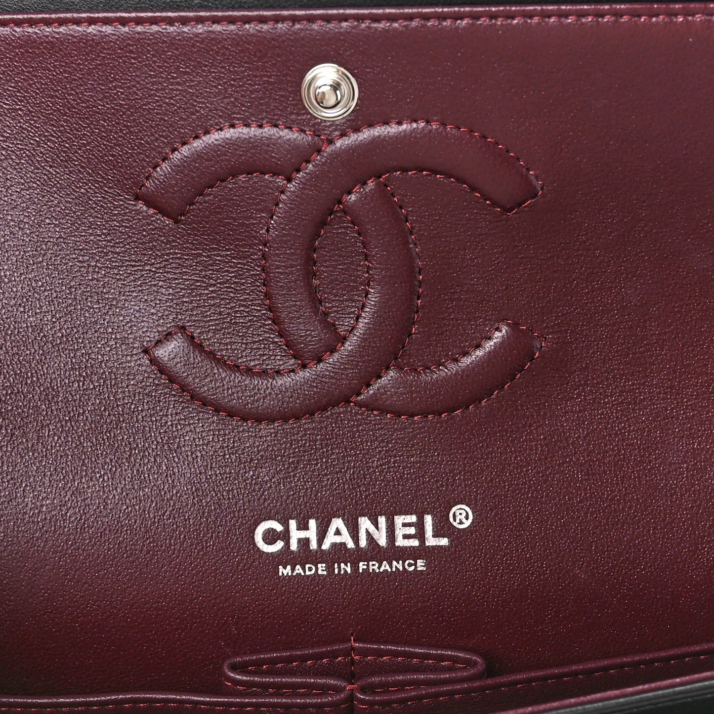 Lambskin Quilted Medium Double Flap Black
