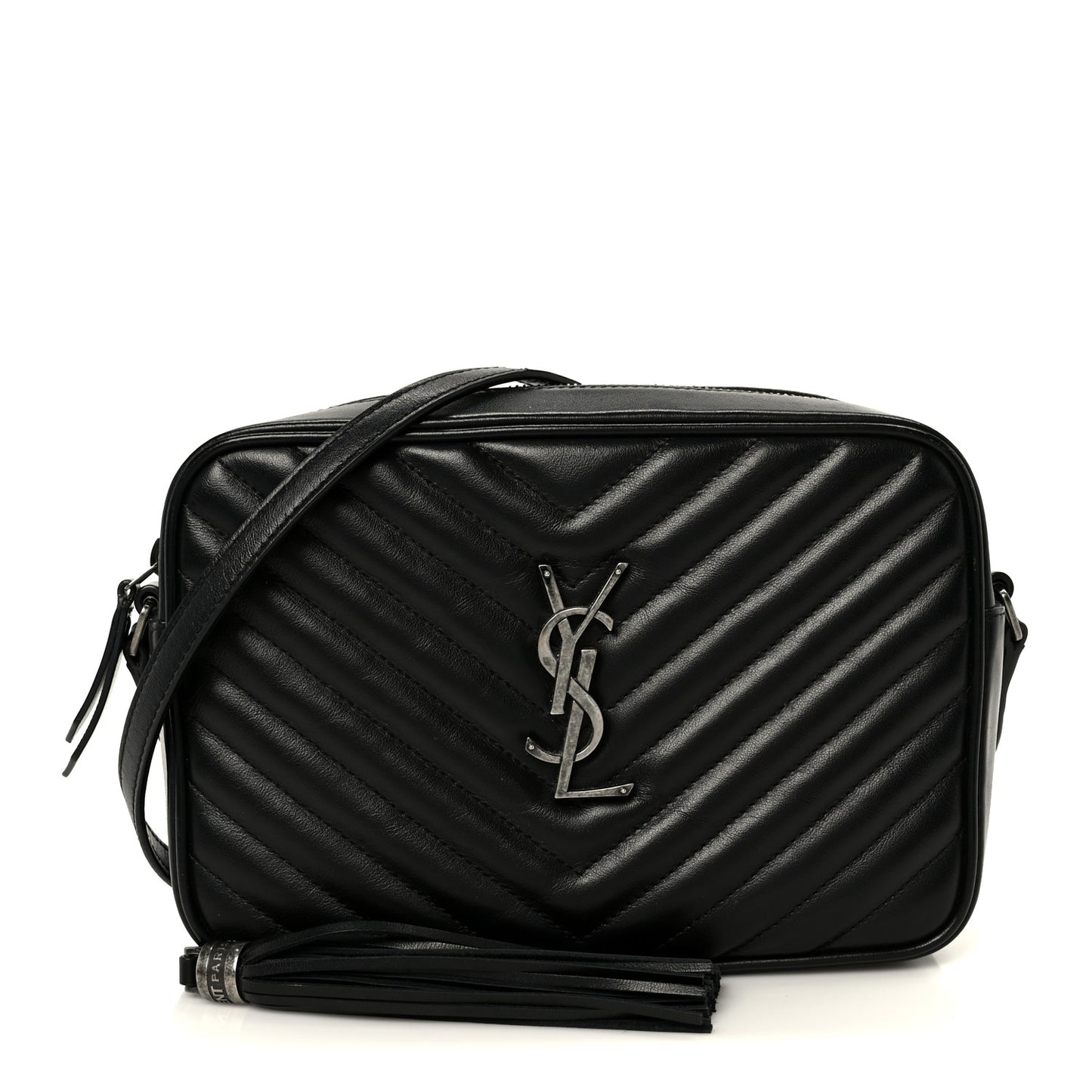Calfskin Matelasse Monogram Lou Camera Bag Black