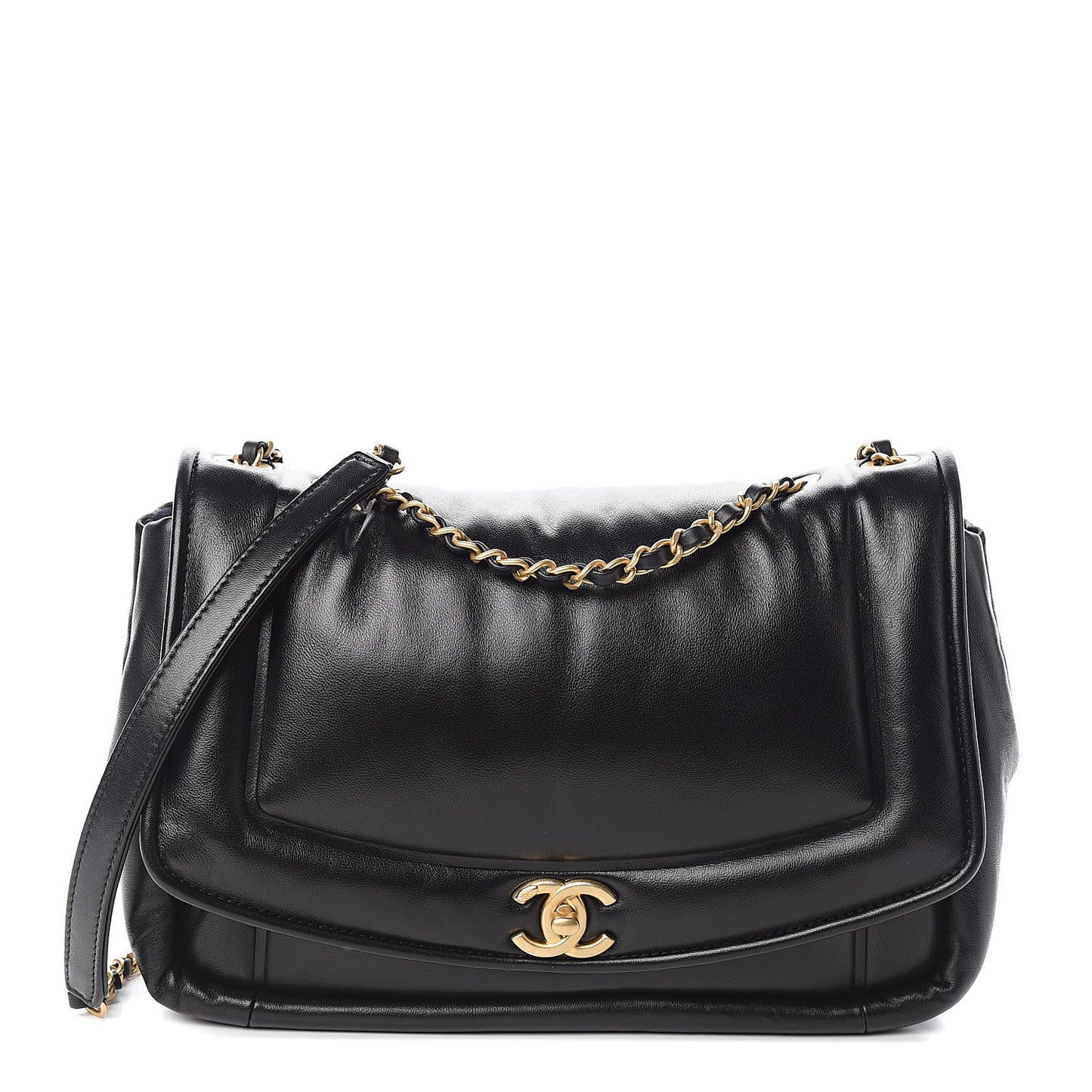 Lambskin Medium Simply Flap Black