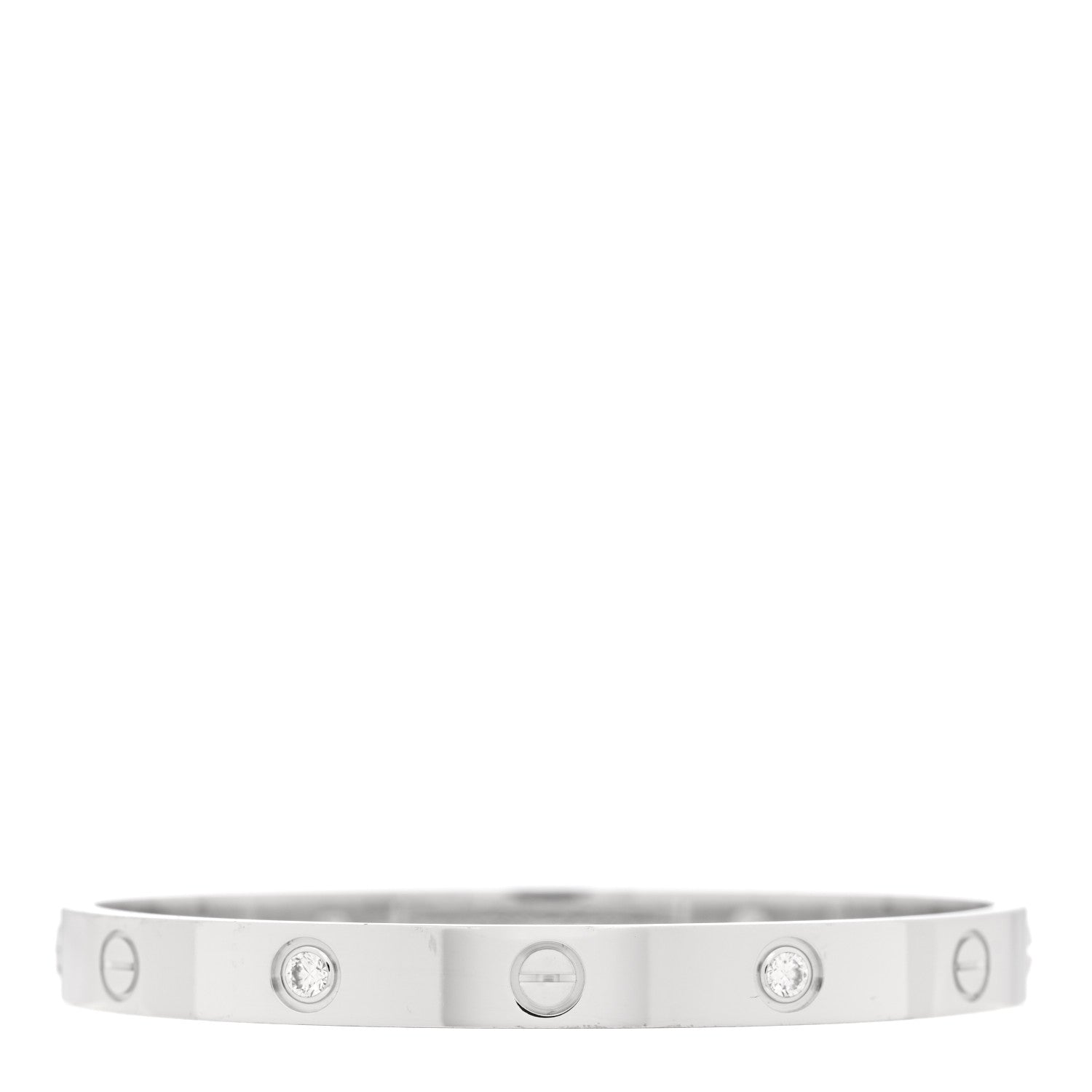 Cartier 18K White Gold 4 Diamond LOVE Bracelet 1 of 8