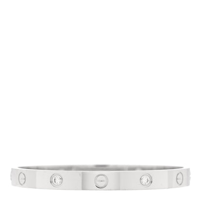 Cartier 18K White Gold 4 Diamond LOVE Bracelet 1 of 8