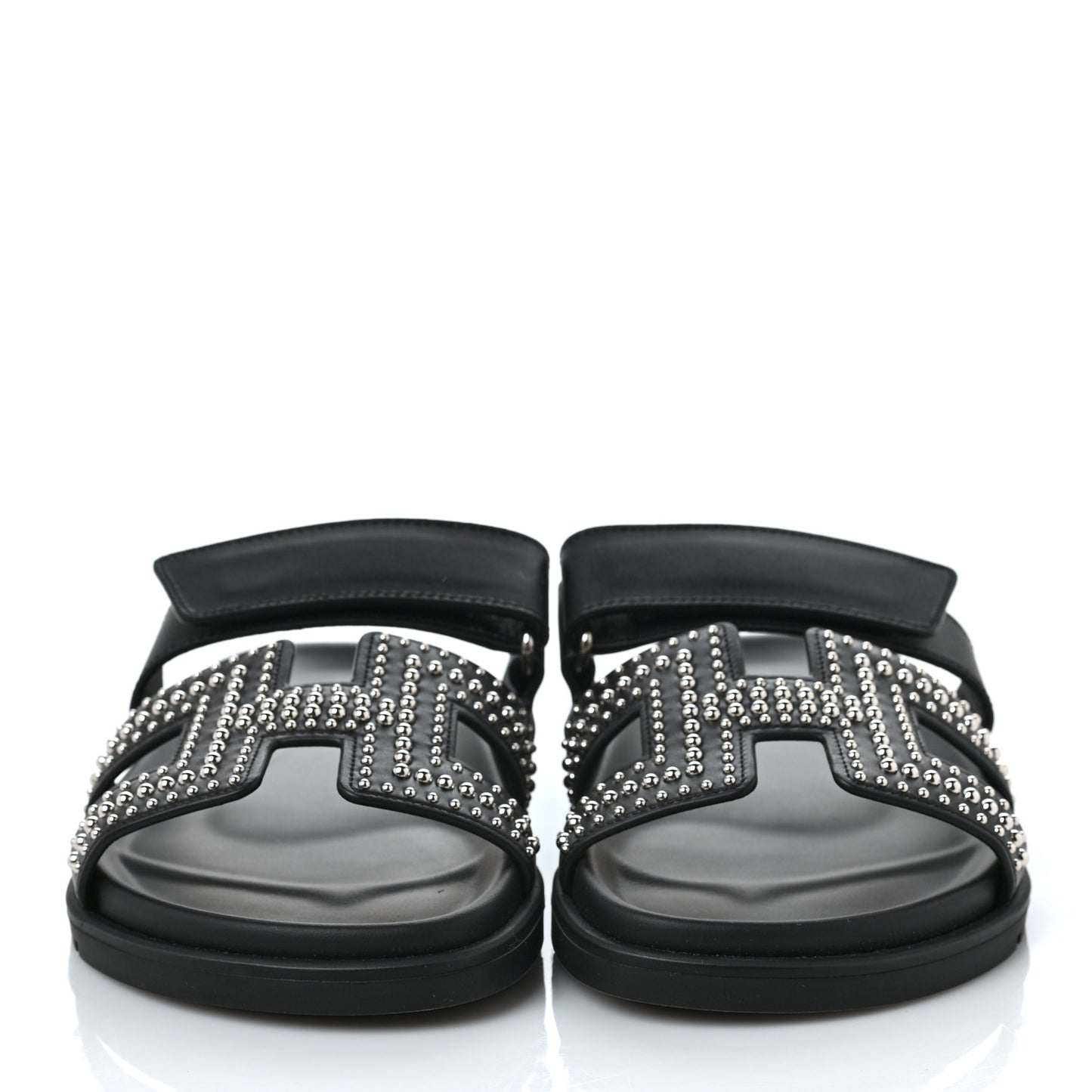 Calfskin Studded Womens Chypre Sandals 37 Black