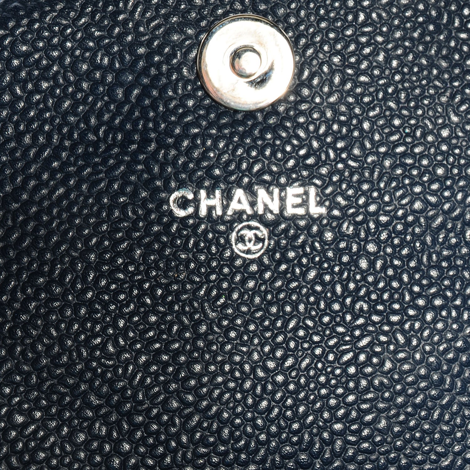 Chanel Caviar Half Moon Wallet On Chain WOC Navy Blue 7 of 8