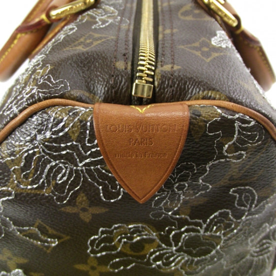 Louis Vuitton Monogram Dentelle Speedy 30 Silver 6 of 9