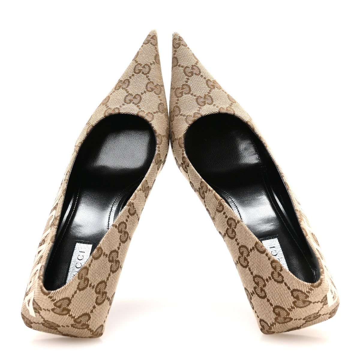 Balenciaga X GUCCI GG Monogram Square Knife 80mm Pumps 38 Beige Ebony 2 of 9