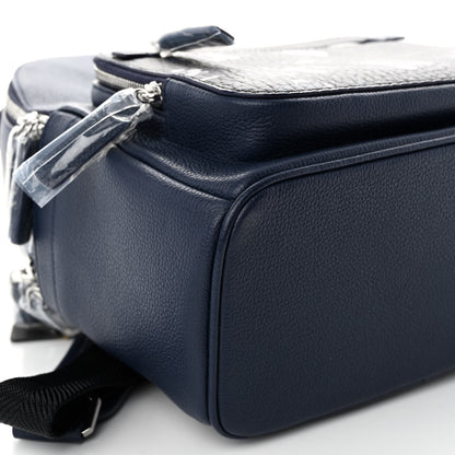 MCM Calfskin Visetos Floral Leopard Klassik Small Stark Backpack Blue Black 10 of 11