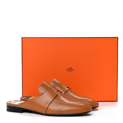 Hermes Goatskin Womens Catena Mules 36 Beige Dore 10 of 10