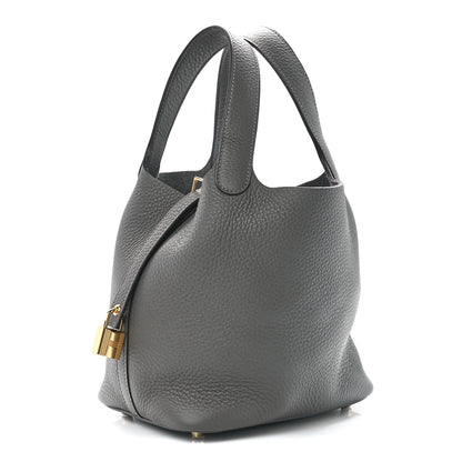Hermes Taurillon Clemence Picotin Lock 18 PM Gris Meyer 3 of 10