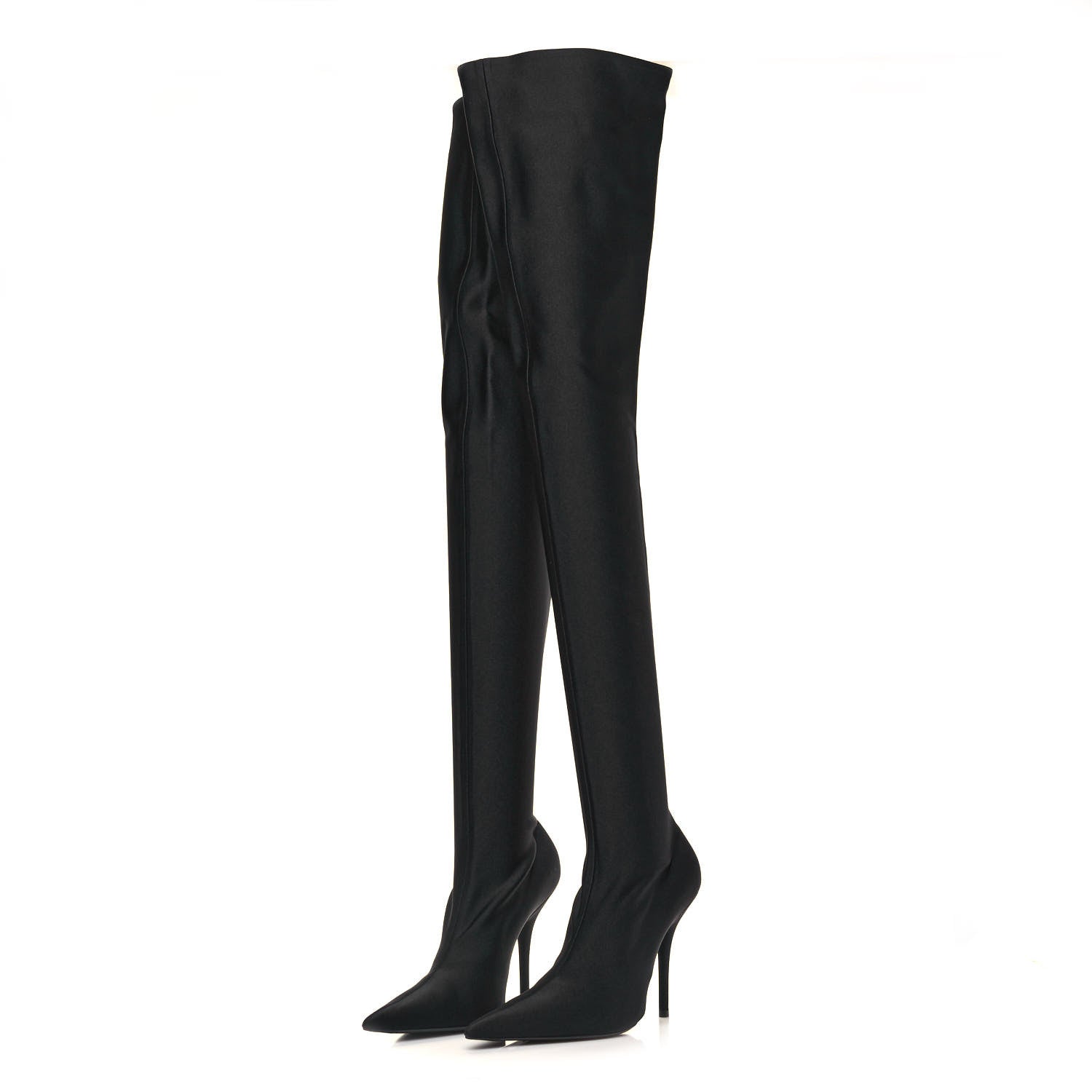 Balenciaga Spandex Pointed Toe Knife Thigh High Boots 38 Black 3 of 7