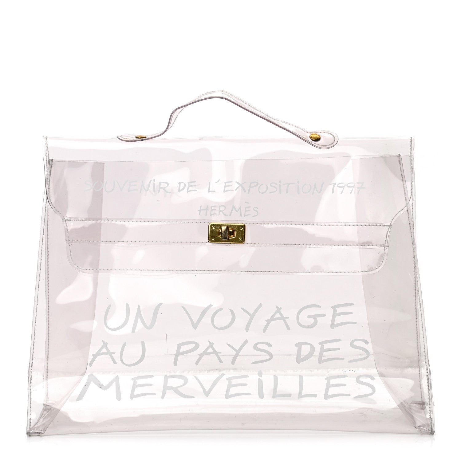 Hermes Vinyl Souvenir De L'Exposition Kelly Transparent 1 of 14