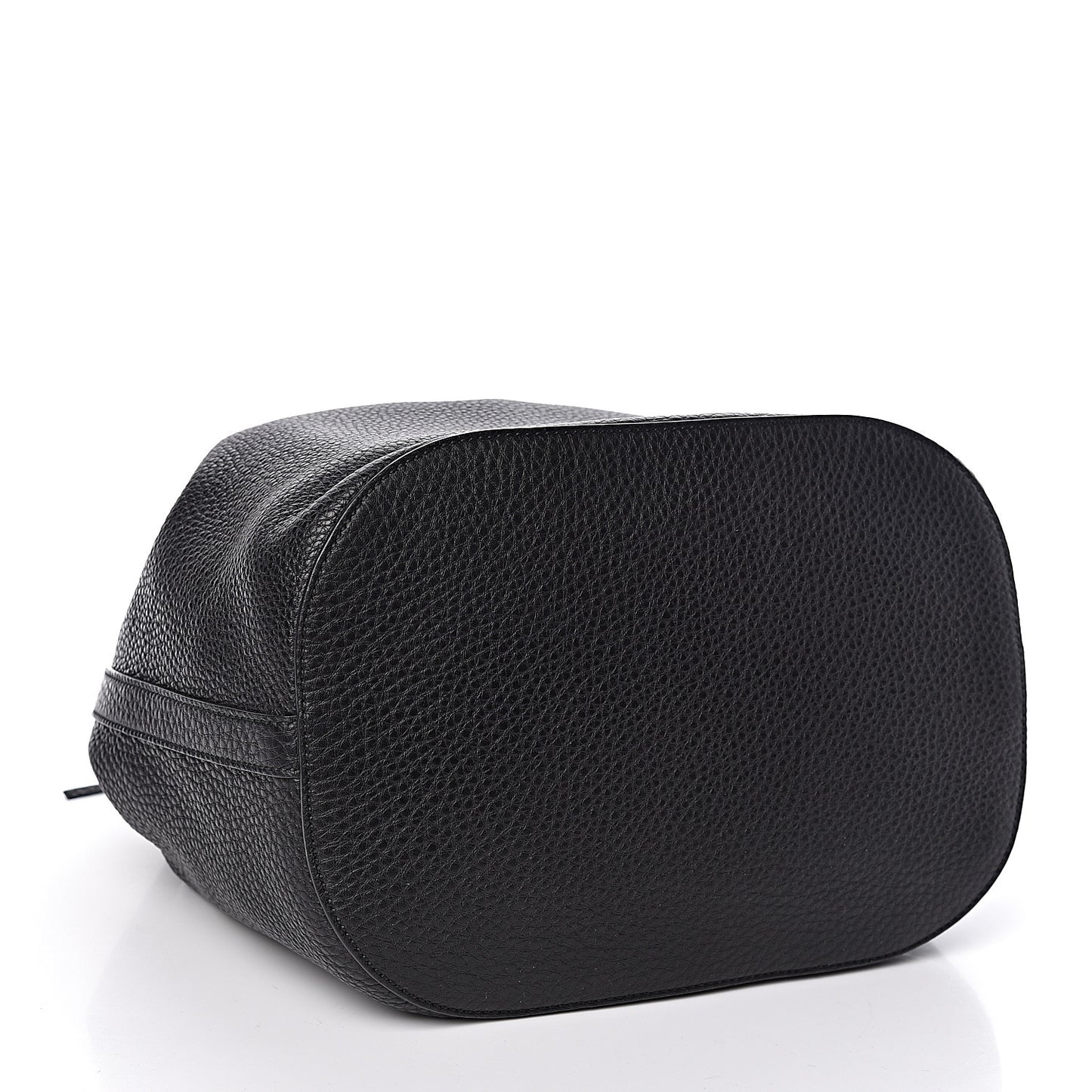 Pebbled Calfskin Miss Bamboo Bucket Bag Black
