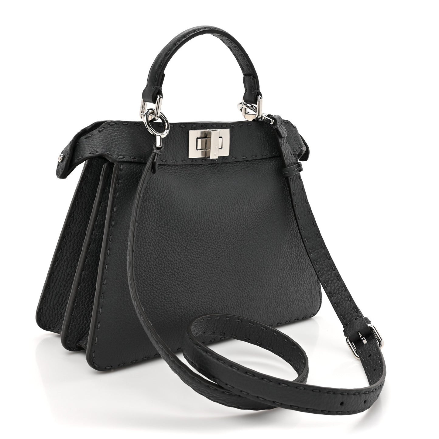 Cuoio Romano Selleria Chamois Small Peekaboo I SEE U Satchel Asfalto Camelia