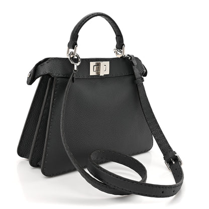 Fendi Cuoio Romano Selleria Chamois Small Peekaboo I SEE U Satchel Asfalto Camelia 3 of 12