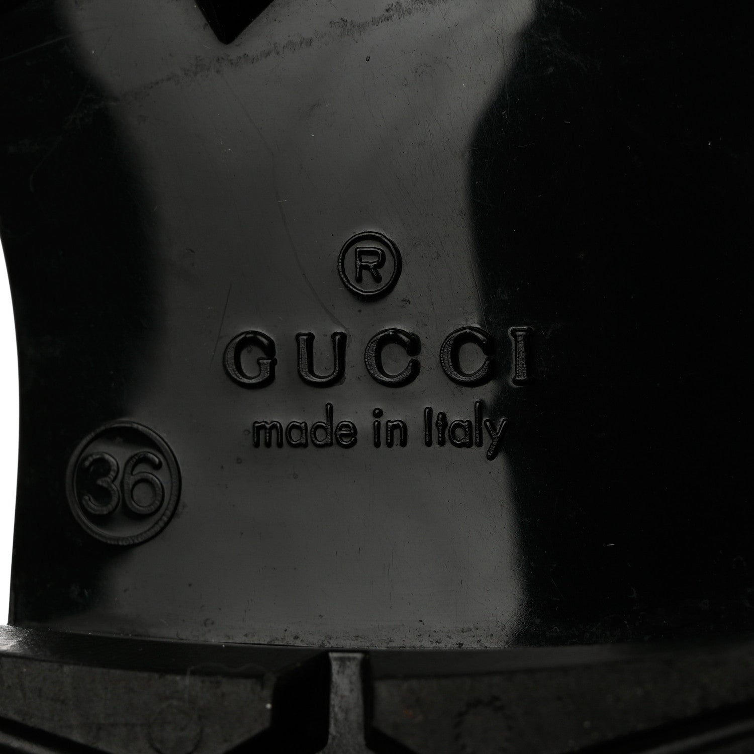 Gucci Rubber Monogram Rain Boots 36 Black 7 of 10