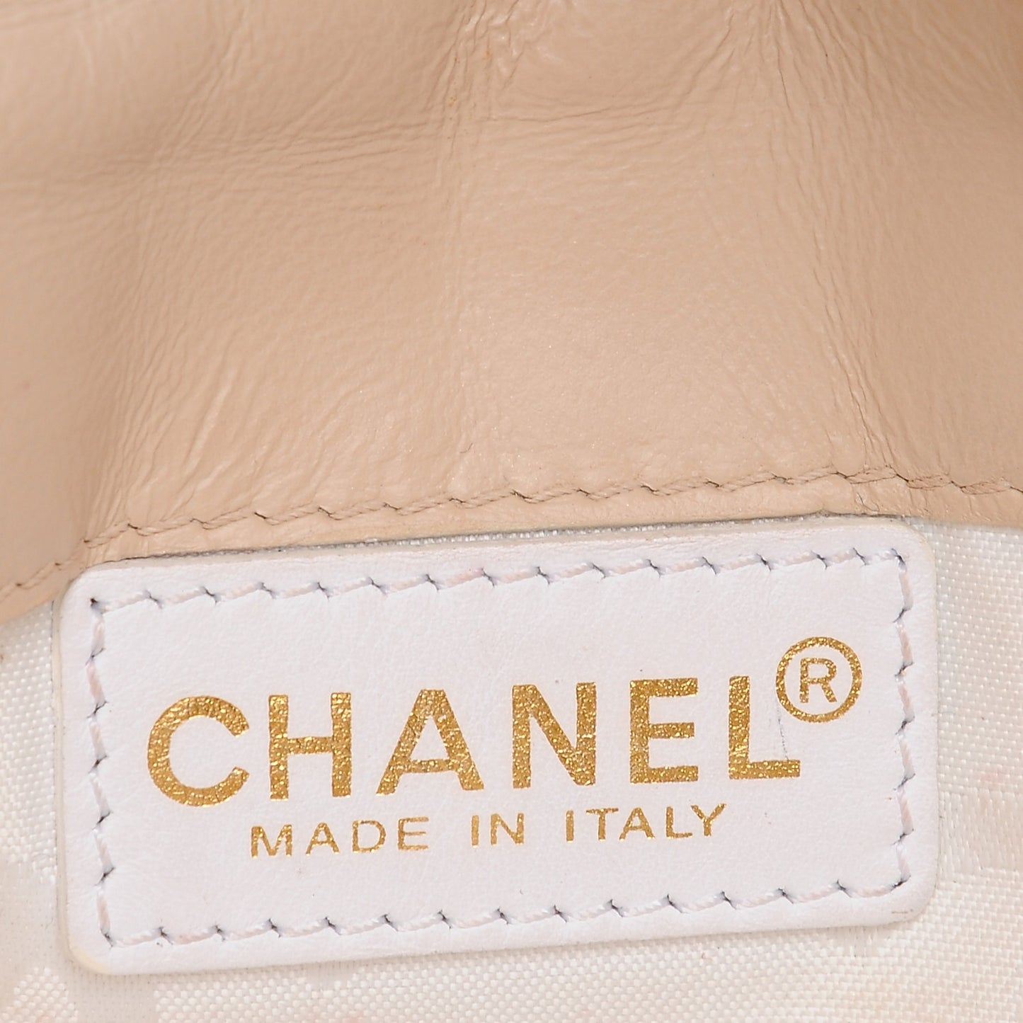 Lambskin Chocolate Bar Convertible Clutch Beige