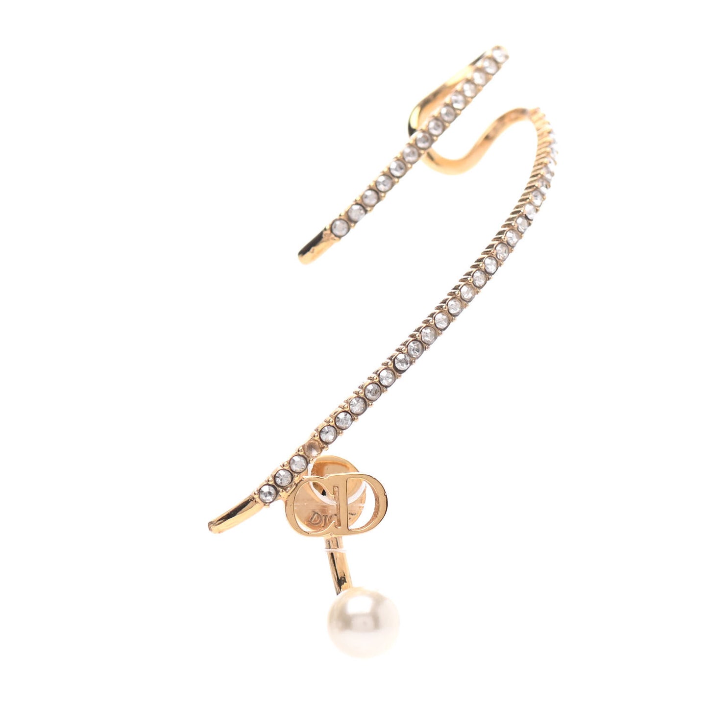 Pearl Crystal Clair D Lune Earring Gold