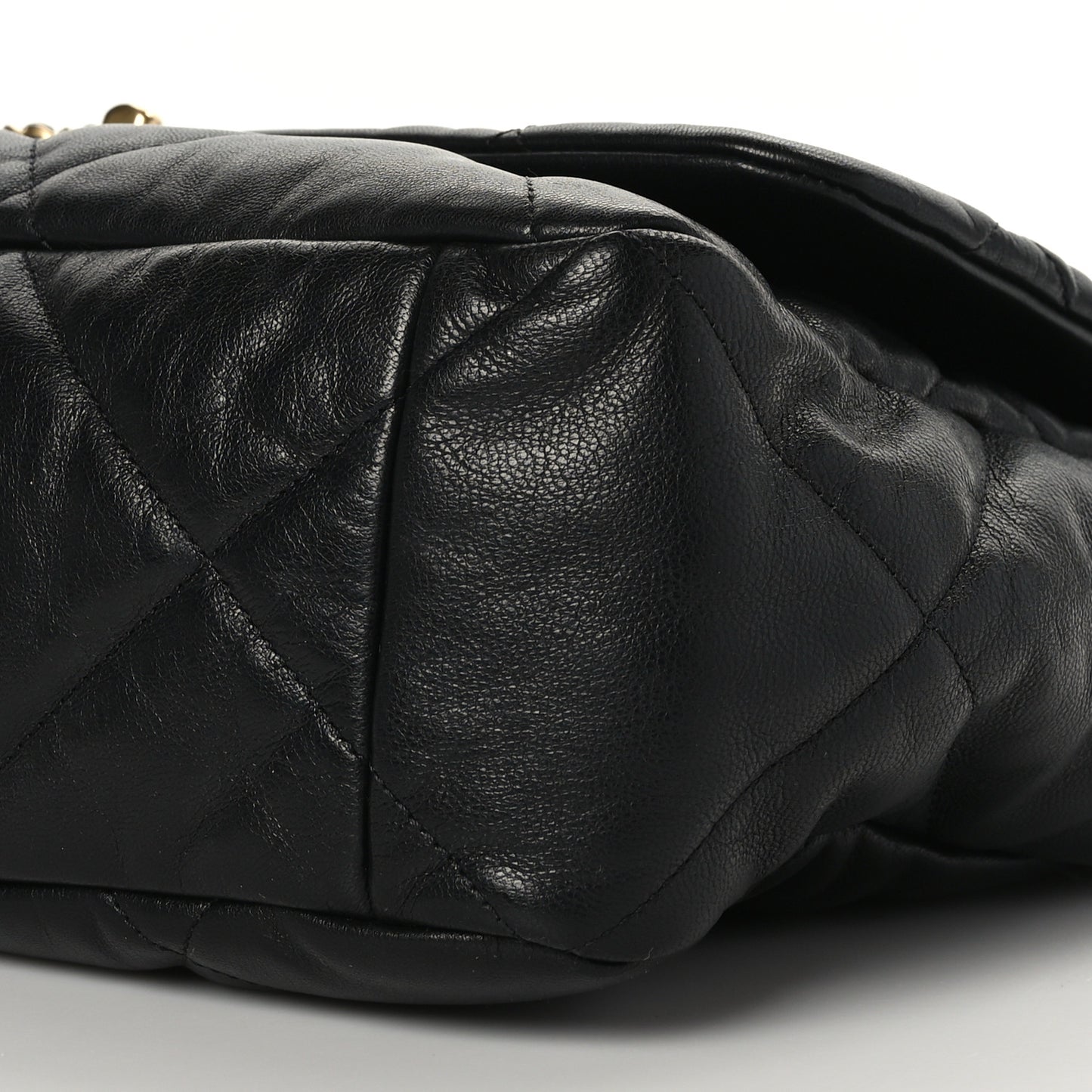 Goatskin Quilted Maxi Chanel 19 Flap Black