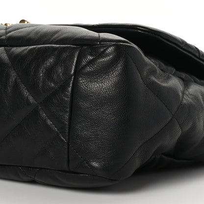 Chanel Goatskin Quilted Maxi Chanel 19 Flap Black 9 of 9