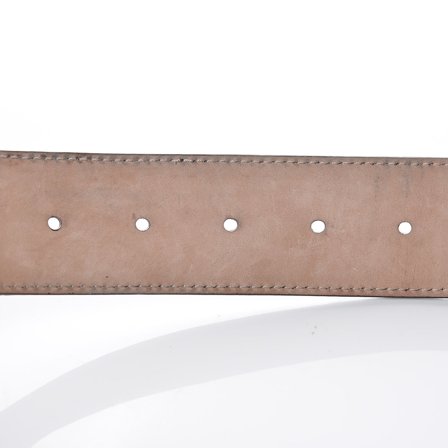 Gucci Nylon Textured Calfskin Double G Web 40mm Belt 75 30 Green Red Dark Cocoa 6 of 7