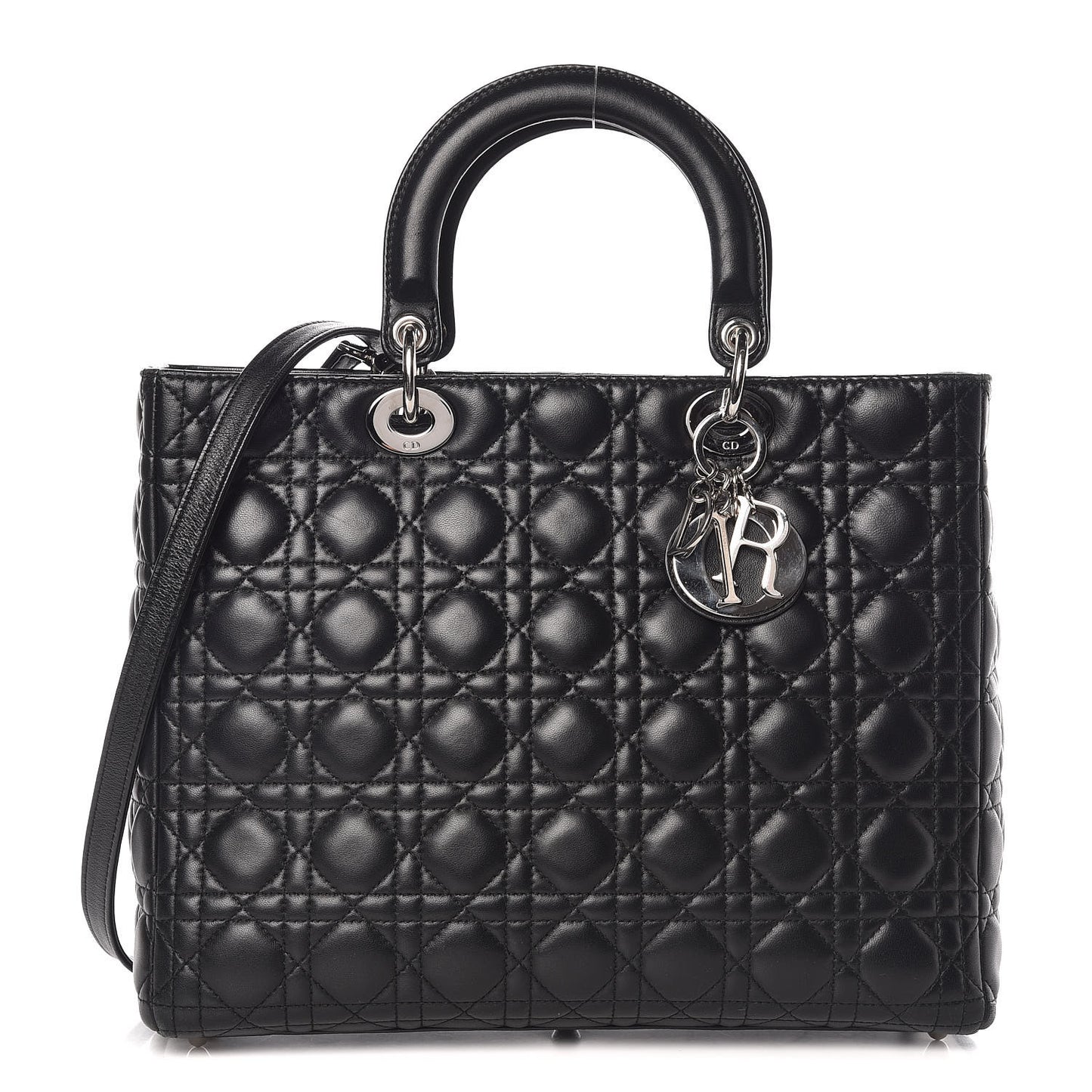 Lambskin Cannage Large Lady Dior Black