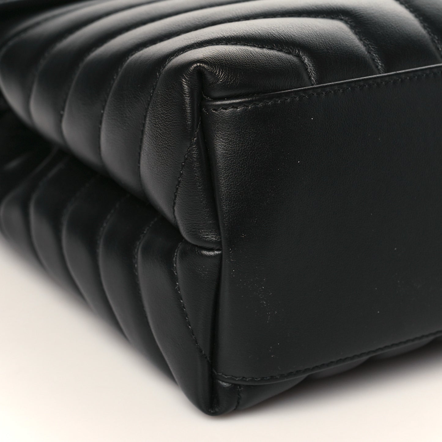Calfskin Y Quilted Monogram Monochrome Medium Loulou Chain Satchel Black