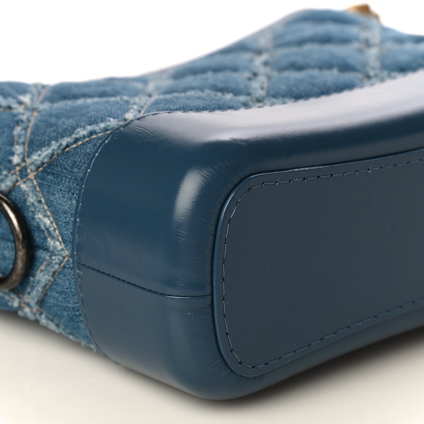 Denim Calfskin Small Gabrielle Hobo Blue