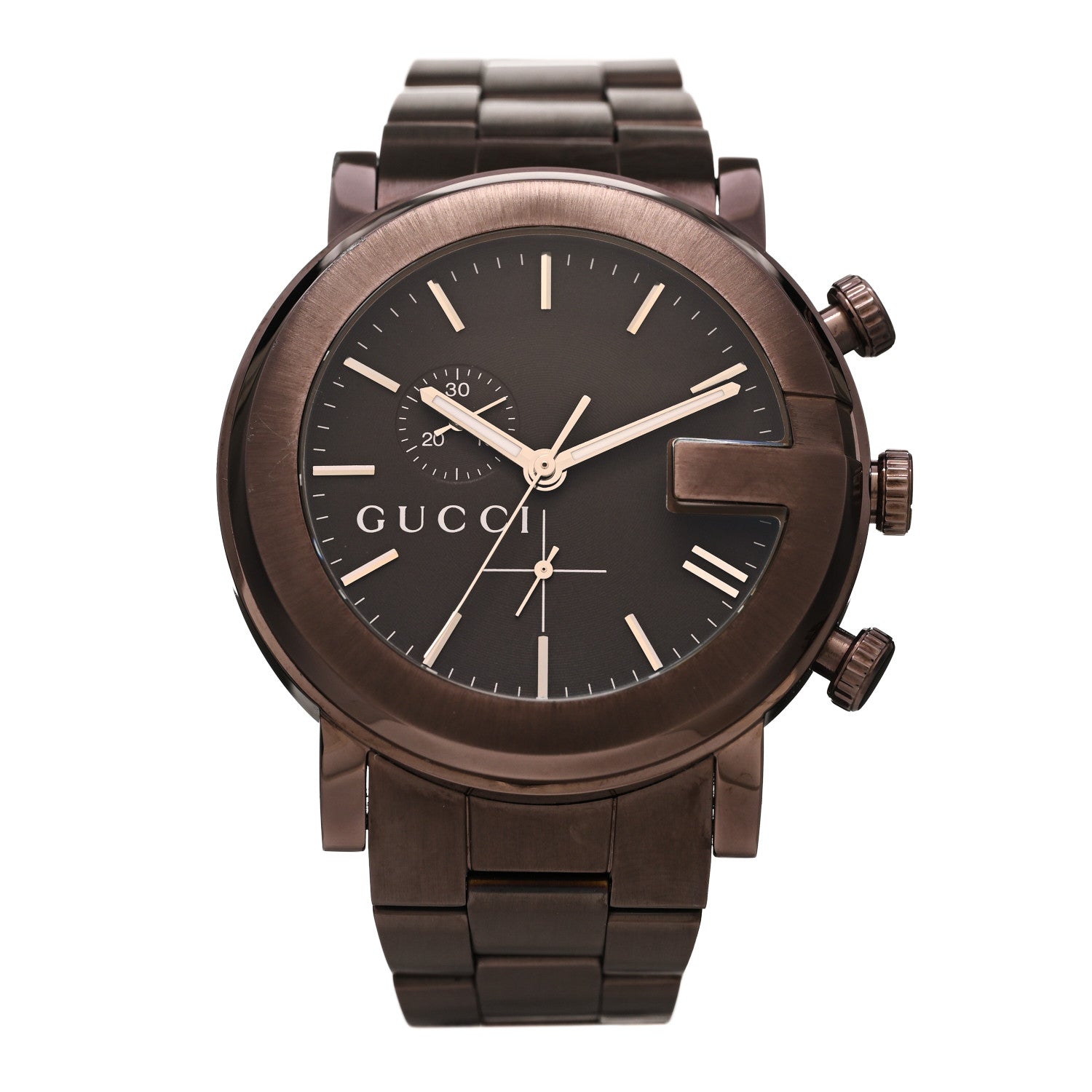 Gucci Stainless Steel 44mm 101M G-Chrono Quartz Watch Brown 1 of 4
