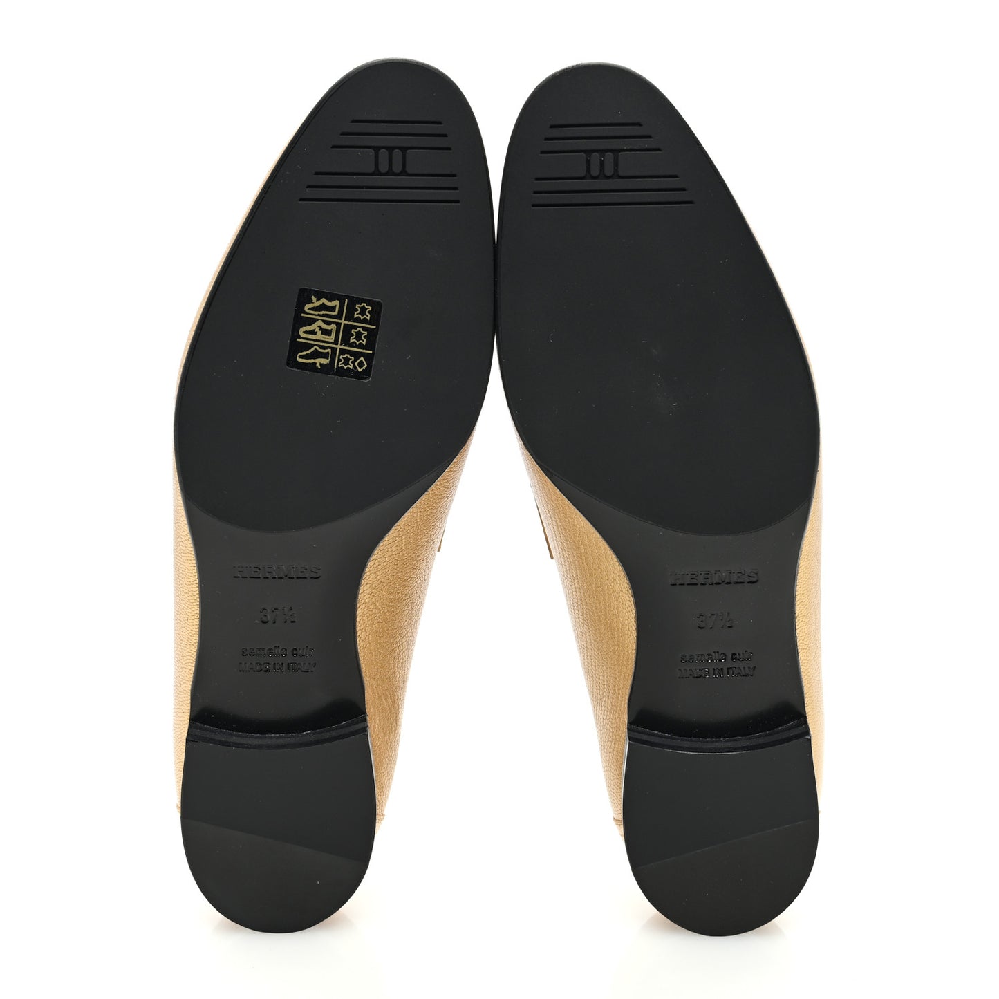 Metallic Goatskin Paris Loafers 37.5 Dore