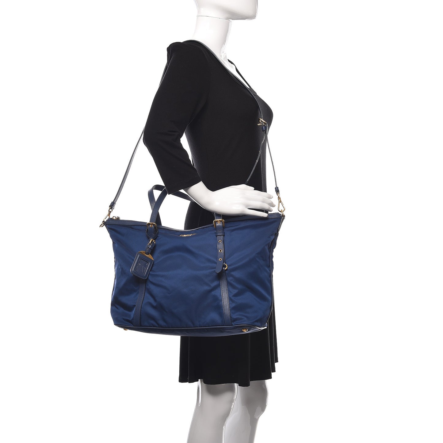 Tessuto Nylon Saffiano Tote Bluette