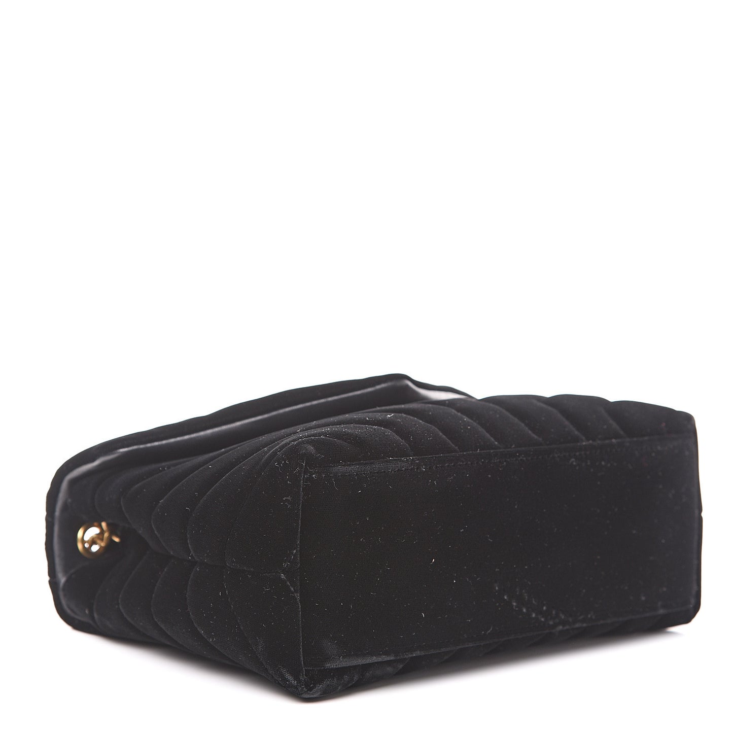 Velvet Y Quilted Monogram Small Loulou Chain Satchel Black
